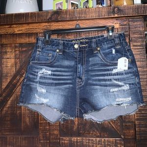 Ripped jean shorts